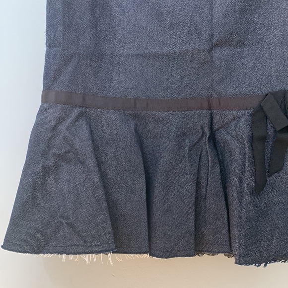 Trina Turk LA | Mermaid Lace Flared Peplum Ruffle Denim Fully Lined Midi Skirt 4 - Picture 8 of 16